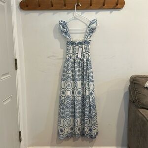 Smocked embroidered eyelet sundress